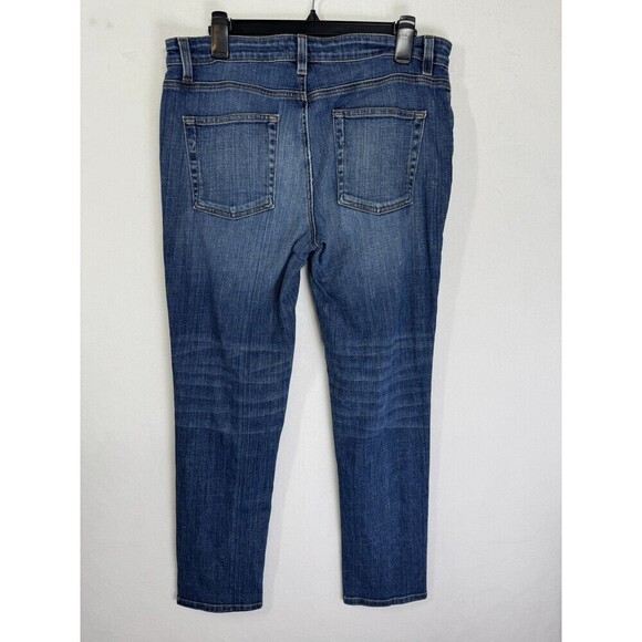 Eileen Fisher Jeans Womens 8 Blue Straight Leg Cotton Stretch Medium Wash Denim - Picture 2 of 8